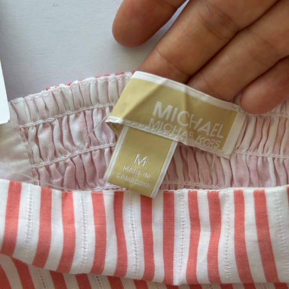 MICHAEL KORS Ring Strap Striped Midi Dress - Picture 7 of 12